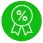 Icon of a prize ribbon in a circle