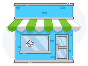 small business term loans graphic of storefront